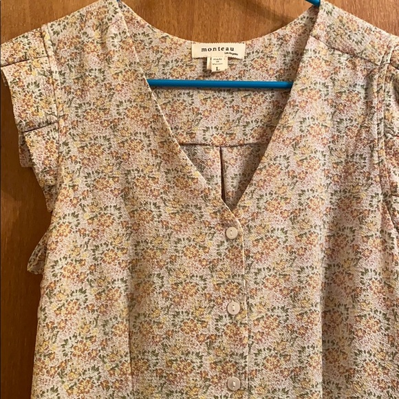 Floral Top with cinched waist - Picture 3 of 4
